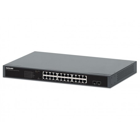 INTELLINET 561907 24-Port Gigabit Ethernet PoE+ Switch with 2 SFP Ports (561907 )