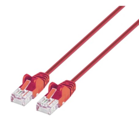 Intellinet 745529 Cat8 1 U FTP Slim Network Patch Cable 1 5 ft Red 10 Pack (745529)