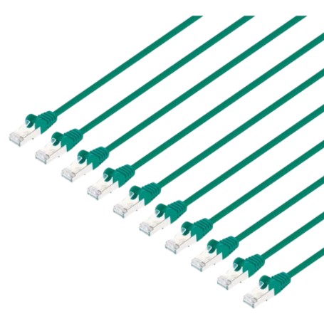 Intellinet 745000 Cat8 1 U FTP Slim Network Patch Cable 0 5 ft Green 10 Pack (745000)
