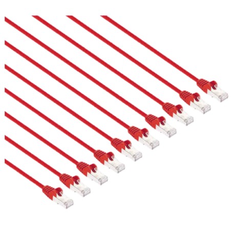 Intellinet 745574 Cat8 1 U FTP Slim Network Patch Cable 14 ft Red 10 Pack (745574)