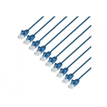 INTELLINET 742542 Cat6 U UTP Slim Network Patch Cable Blue (742542)