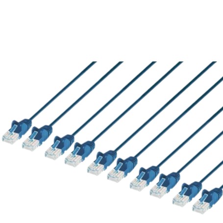 INTELLINET 744553 Cat6 U UTP Slim Network Patch Cable Blue (744553)