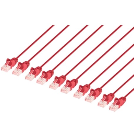 INTELLINET 744539 Cat6 U UTP Slim Network Patch Cable Red (744539)